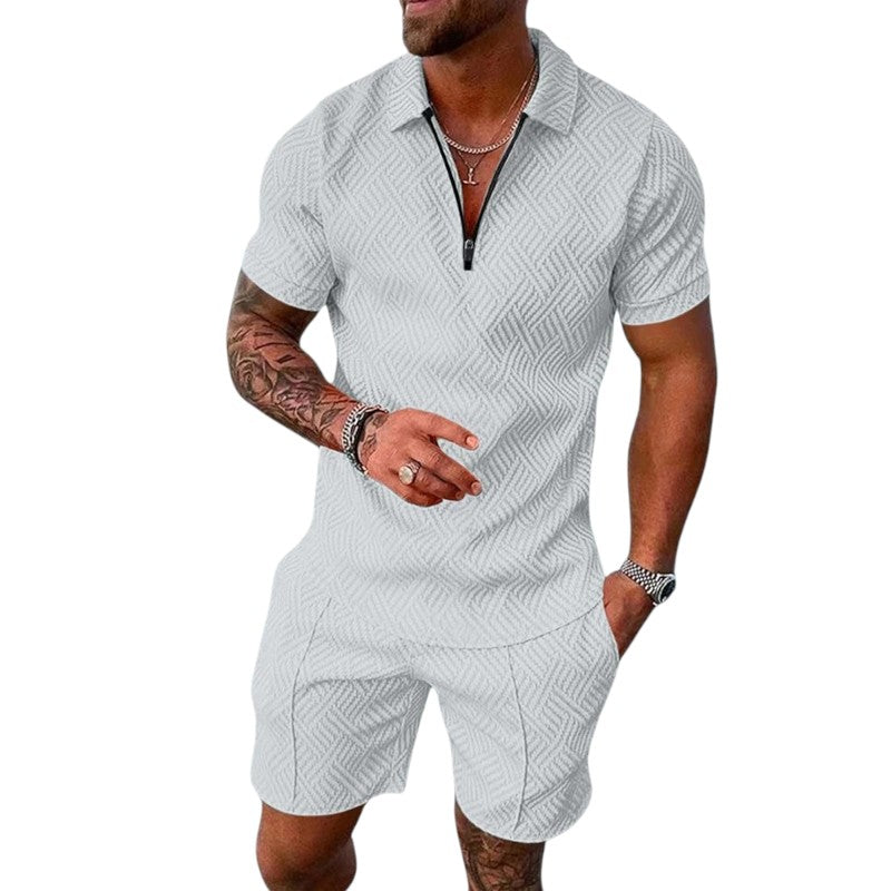 Conjunto de Polo Texturizado y Pantalones Cortos