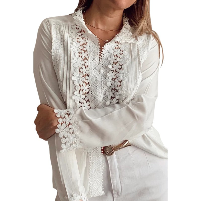 Blusa de Encaje con Bordado Floral