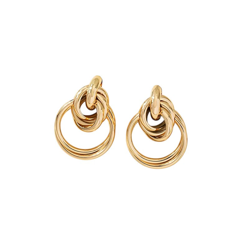 Pendientes Aros Dorados Entrelazados