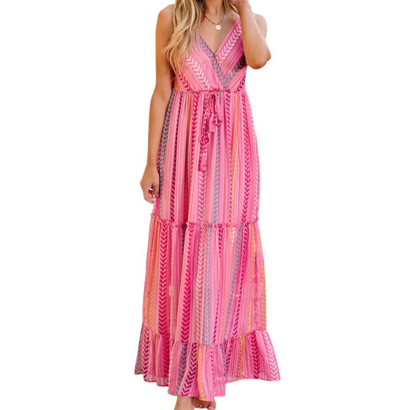 Vestido Largo de Rayas Multicolor