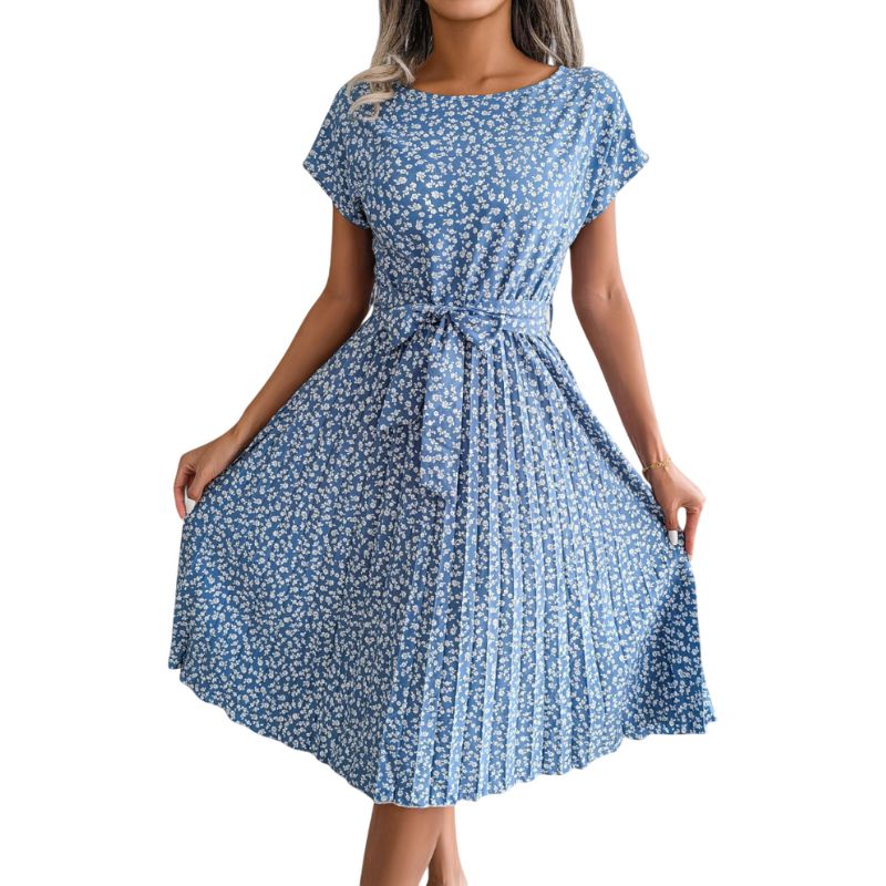 Vestido Midi con Estampado Floral Campestre
