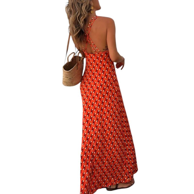 Vestido Naranja Estampado
