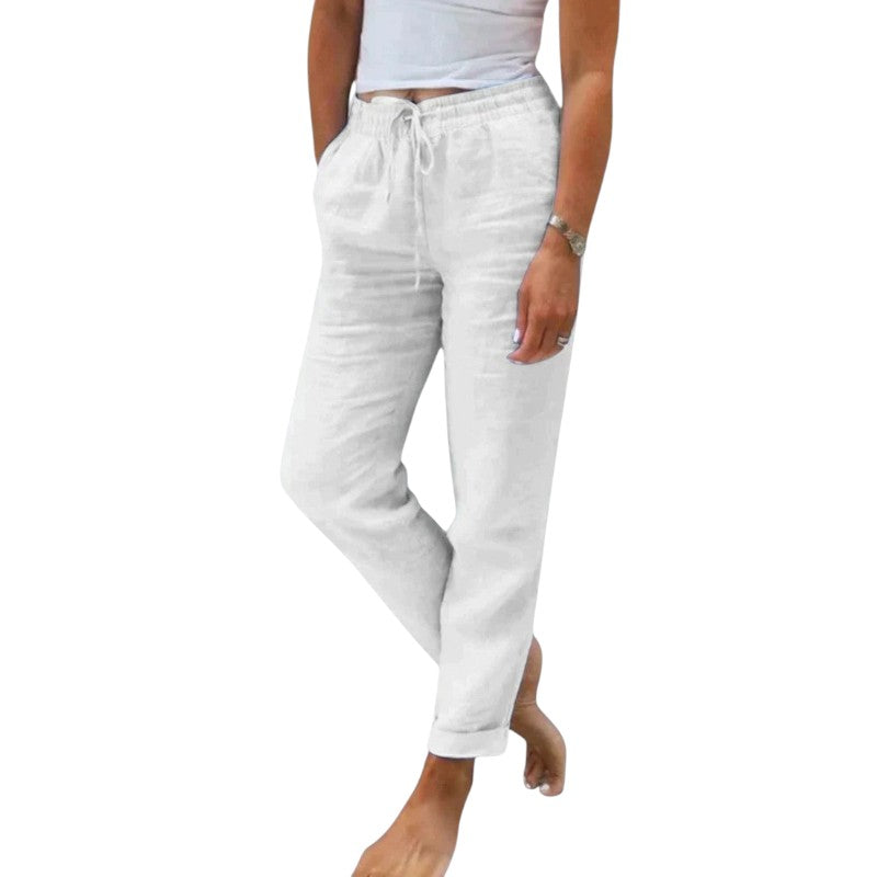 Relaxed Fit Linen Blend Pants